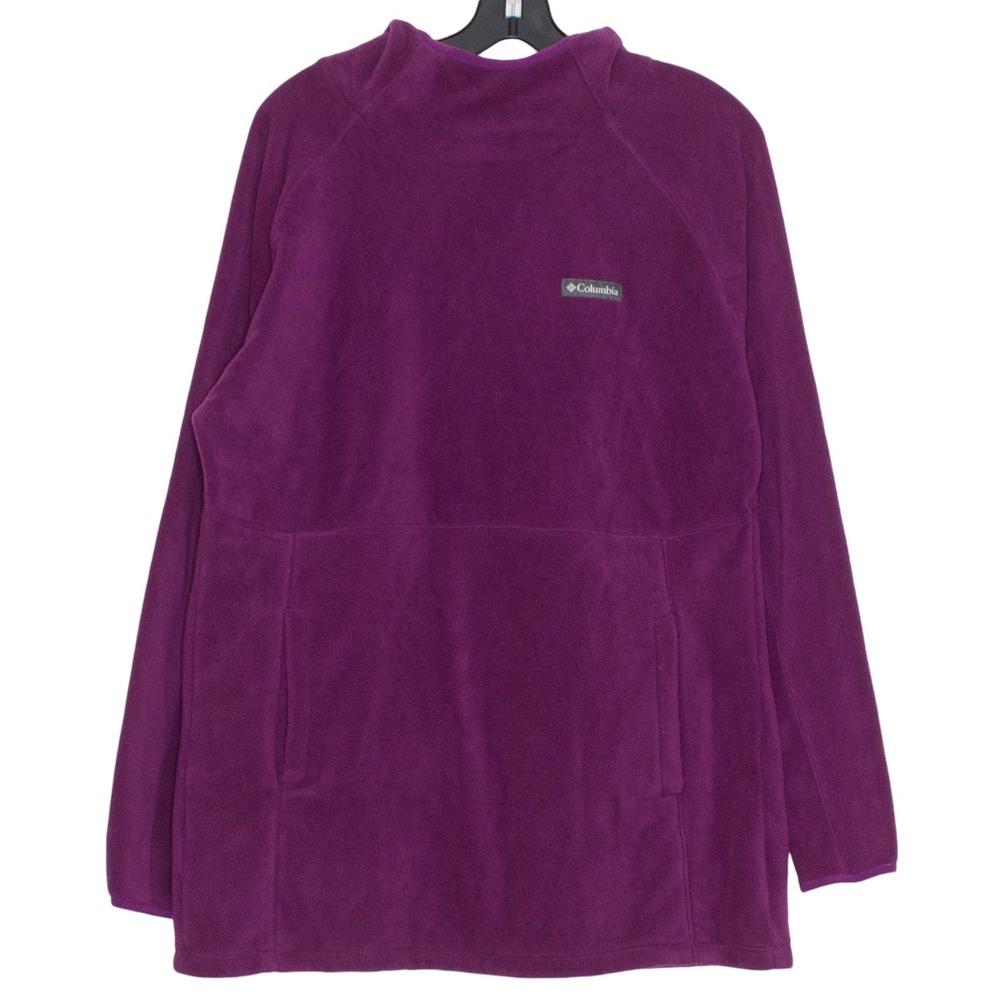 Columbia Womens Sweater Basin Trail Fleece Pullover Hooded Purple Size Large